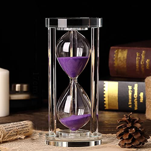 VDLLQYN, Clessidra in cristallo trasparente, timer, orologio e sabbia, decorazione in vetro, clessidra, timer, 15 minuti/30 minuti/60 minuti, decorazione for scrivania, Natale, compleanno, G ，Clessidr