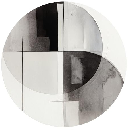 DEQORI Carta da parati rotonda autoadesiva Ø 80 cm | motivo doppia composizione | tela tessile – staccabile, decorativa e indeformabile – per soggiorno, ufficio, corridoio o cameretta dei bambini