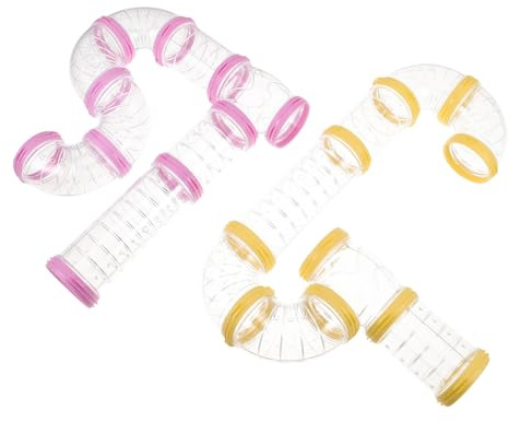 Kisangel 2sets Kit di Tunnel e Tubi per Criceti Tunnel per Gabbia in Plastica Trasparente Tubi Esterni per Piccoli Animali Domestici Accessori Modulari per Gabbia per Topi e Ratti