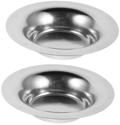 Garneck 2 Pcs Round Wax Melt Dishes, Stainless Steel Trays 8.8 cm | For compatible oil burners, aroma lamps and fragrance warmers, polished silver finish, 1.8 cm deep
