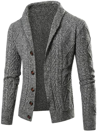 Generisch Giacca tradizionale da uomo, Oktoberfest, con motivo a treccia, cardigan, sport, autunno, inverno, maglione a maglia grossa, antivento, giacca invernale per attività all'aria aperta, O
