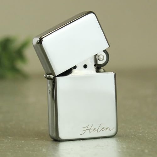 Personalised Name Only Silver Petrol Lighter