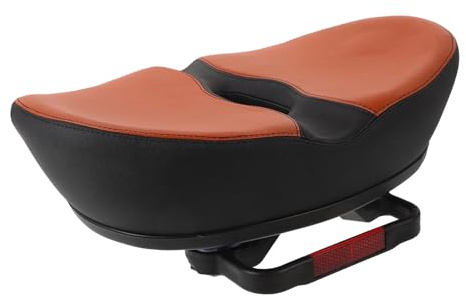 GLEAVI Selle de Vélo sans Bec Large et Rembourrée Siège de Vélo Confortable en Mousse PU Coussin Antidérapant pour VTT Accessoire Polyvalent Noir Marron