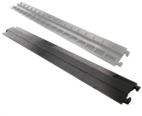 Goulotte Electrique Exterieur en Caoutchouc, Goulotte Cache Cable à 1 Canal, Ralentisseur Modulaire, Capacité de 2 Tonnes, pour Intérieure et Extérieure(100x22x3cm/39x8.6x1.2in)
