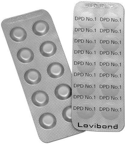 DPD 1 Photometer Tabletten - Lovibond Tintometer - Reagenztabletten zur Analyse von freiem Chlor - Für elektronische Pooltester & Photometer - Made in Germany (250 Stück)