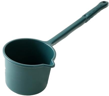 Naroote Cucharón de Agua de Largo Duradero para Uso en Cocina y Baño, Material Plástico Resistente Al Desgaste, Ideal para Cocinar y Lavar, 1 Cucharón de Largo (verde oscuro)