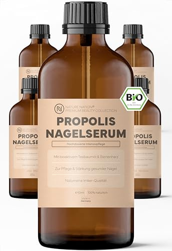 BIO Propolis Nagelserum: Akute Intensivpflege bei Nagelpilz; Mit hochdosiertem Propolis (40%), Teebaumöl & Lavendel sowie Vitaminen & Mineralien (Zink, Selen & Biotin); Für gepflegte & starke Nägel
