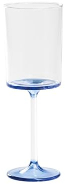 Zafferano Discobolo Calice Vino Bianco, Capacità 310 ml, Diametro 70 mm x Altezza 210 mm, Trasparente/Azzurro