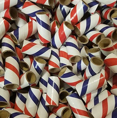 Fireworks Kraft Paper Tubes RW&B 9/16 x 1.5 x 1/16 50 with end caps