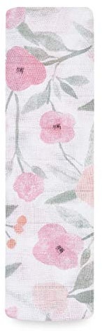aden + anais Pucktuch, Decke aus 100% Baumwoll-Musselin für Neugeborene Mädchen & Jungen, Wickeltuch für Säuglinge & Kleinkinder, Geschenke für Babys, 120x120cm, ma Fleur - Garden Party