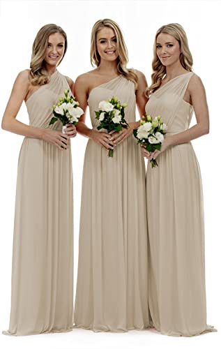 Lecureler Long One Shoulder Prom Bridesmaid Dress