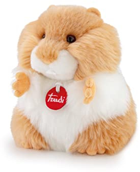 Trudi TUDN6000 Fluffies Plüschtier Hamster ca. 20 cm, Größe S, kuschliges Stofftier mit weichen Materialien, Plüschfigur mit realistischen Details, waschbar, Kuscheltier für Kinder & Babys, Hellbraun, ca. 16 x 20 x 16 cm