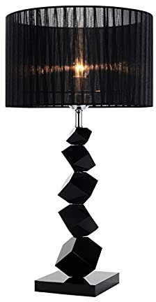 Nattduksbordslampa Svart bordslampor glasbäddsplattor med tyglampskärm Moderna kreativa nattduksbordslampor for hemkontor Cafe bordslampa, 25,2 H Sängbordslampa