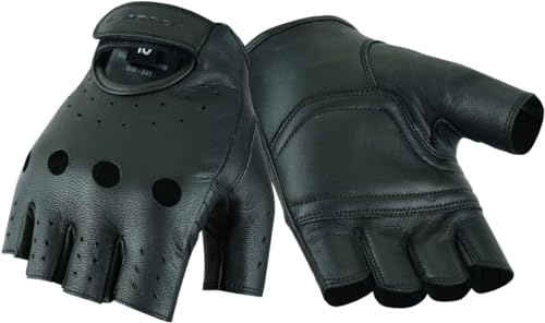 BLACKWILD Fingerlose Handschuhe | Ohne Finger Leder Motorradhandschuhe Herren und Damen| Fingerlos Fahrradhandschuhe,Gym Fitness Handschuhe auch für MTB und Taktische