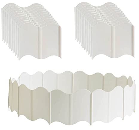 SYLJ Rasenkante Kunstoff In Flexible.3m Beetumrandung Mähkante 20 Stücke Beeteinfassung Gartenzaun, (L X H): 15cm X 14cm, Grün, Weiß (Color : Weiß)