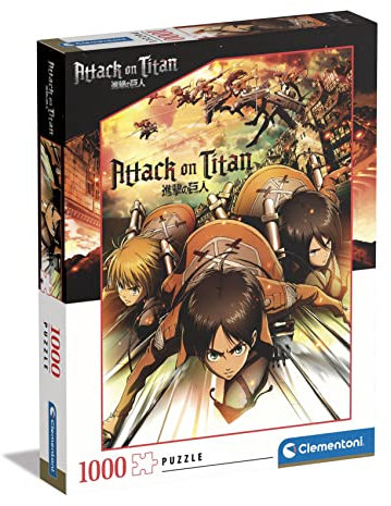 Clementoni - 39727 - Puzzle Attack On Titans, Puzzle 1000 Teile Für Erwachsene Und Kinder 10 Jahren, Geschicklichkeitsspiel Für Die Ganze Familie