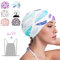 Crazy Bean Silikon Badekappe Damen Schwimmkappe mit Ohrstöpsel und Nasenklemme Dehnbare Bequeme für langes Haar Mode Swim Cap(Feder-Weiß)