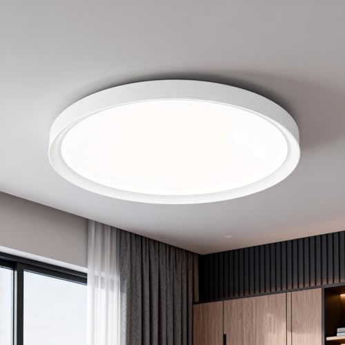 LZQ LED Deckenleuchte Flach Rund 48W Deckenlampe Deckenleuchten Schlafzimmerlampe Küchenlampe, Led Lampen Deckenlampen IP44 Wasserfest für Badezimmer Wohnzimmer Schlafzimmer - Kaltweiß