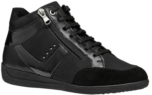 Geox Baskets D Myria B pour Femme, Noir, 42 EU