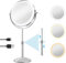 TopDirect Mirroir Maquilleur Lumineux 8 Pouces, Miroir de Table 35 à 45 cm Hauteur Réglable, Grossissement 1X/10X, 3 Réglages de Couleur et Rotation à 360°, Double Face Miroir pour Maquillage Coiffure