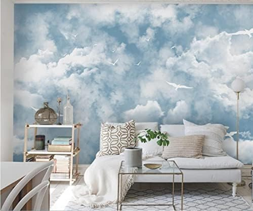 XLMING Blauer Himmel Und Weiße Wolken Schlafzimmer Sofa Wohnzimmer Tv Hintergrund Wand 3D Hintergrundbilder-150cm×105cm