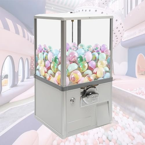 ZIXIAOS Máquina Expendedora De Dulces La Máquina Expendedora Pequeña Que Funciona con Aproximadamente 800-1000 Monedas, 200 Huevos Al Revés (4,3 Cm) O 150 Huevos Al Revés (4,8 Cm),White