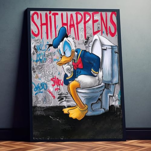 Poster für WC Shit happens Lustiger Spruch für Toilette, 60x90 cm