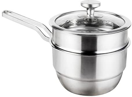 ANSNOW Double Boiler DIY Double Boiler Pan Boiler Pot Large Double Steamer Large Stock Pot Stainless Cookware Soup Steam Pot Mini Steamer Soup Cooking Pot Stainless Steel Hob