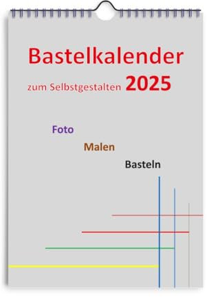 Kalender 2025 Basteln Selbstgestalten DIN A4 Hochformat Bastelkalender DIY Fotokalender (Grau)