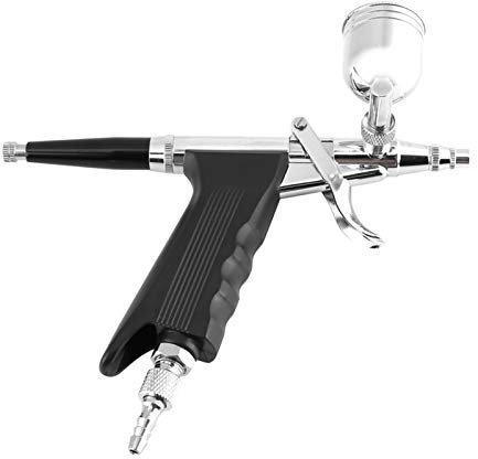 Akozon Kit de Aerógrafo Profesional Multiusos con Pistola Pulverizadora de Alimentación Lateral de 2 Tazas para Pintura Artística, Manualidades de Modelos, Diseño de Camisetas,