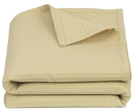 ZOLLNER Manta de 150 x 200 cm - 100% algodón - Manta para sofá en Color Beige, Resistente a Las Arrugas y Transpirable - Lavable a 60 °C - Calidad de Ropa de Hotel - certificación Oeko Tex®