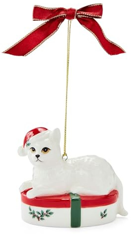 Spode Weihnachtsbaum-Kätzchen-Ornament – festliche Feiertagsdekoration, Neuheit Kugel für saisonale Dekoration – ideales Urlaubs-Andenken Ornament für Weihnachten – Sammlerstück Ornament für