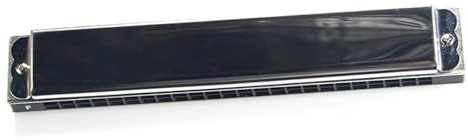 24 Löcher Tremolo Mundharmonika Vollton Qualität Silber Polyphonie Mundharmonika Musical (Gb)