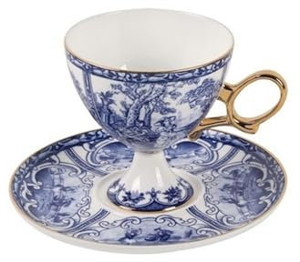 Zhaoj24-05 Tasse à café Tasse à café de thé de l'après-midi en Porcelaine d'os de Style Palais de Luxe léger Tasse à Highball Vintage Faite à la Main, Cadeau d'anniversaire pour Café, Thé