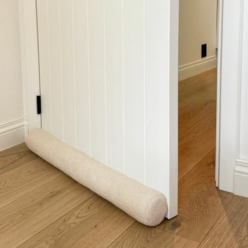 Rori Magnetischer Zugluftstopper für Türen 100cm - Zugluftstopper Teddy - Türdichtung Beige - Zugstopper vor Zug und Lärm - Draft Stopper Rund - Verschiedene Größen und Farben