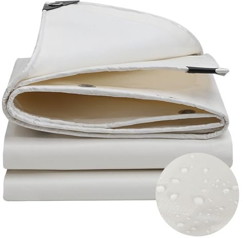 Bâche Épaisse Ultra Résistante 1.4 x 4.5 m Étanche, Résistante Aux UV, Indéchirable, sur Mesure Bache Exterieur Impermeable pour Serre Jardin Pergola Piscine, Blanc