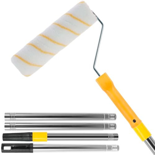Paint Roller with Detachable Pole Paint Roller Brush Long Household Wall Painting Tool Sponge Rollers for Painting Reusable Paint Roller Mural Brush for Walls and Ceiling (1.2M)