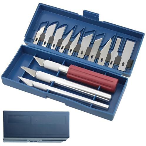 13 Piece Scalpel Set with 3 Craft Knives und 10 Replacement Blades, Carving Craft Knife Set for Scrapbooking