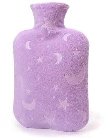 DICEVER Hot Water Bottle with Soft Cover, 2L Hot Water Bag for Menstrual Cramps, Neck and Shoulder Pain Relief, Hot and Cold Therapies, Hand Feet Warmer, Purple