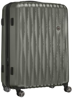 WENGER Energie Large Hartschalenkoffer mit 4 Rollen, Trolley, Groß, 106 (120) l, Sicherheitsschloss, Damen Herren, Reisen Urlaub, Grau, 653599