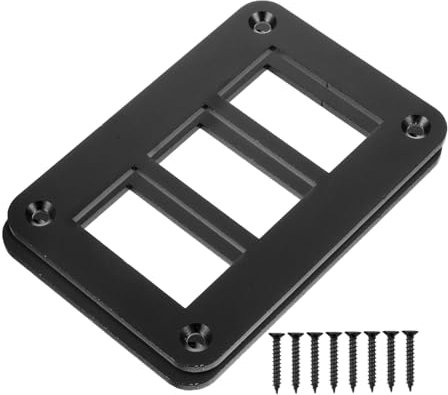 FUNOMOCYA 2stücke Gang Wippschalterpanel Halter Aus Aluminiumlegierung Mit Schrauben Robust Und Langlebig Für Auto Wohnmobil Boot Montage Einfache Installation