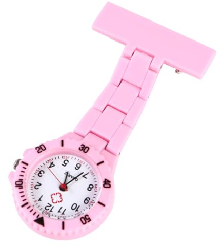 LIFKOME Taschenuhr würfelunterlage LEDs Leuchtmittel weihnachen - Clip-Uhr für kollegen hängende Schwesternuhr Schwesternuhren für Damen Frauen Krankenschwester Uhr Metall Rosa