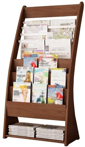 Zeitschriftensammler aus Holz, robust, bodenstehend, mit Organizer-Regal, für Büro und Café