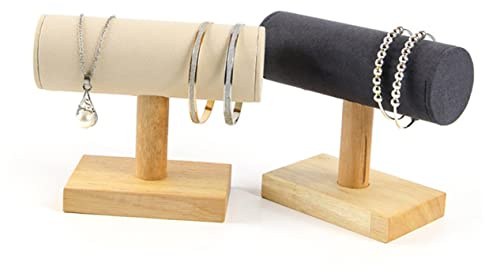 COMPUKAS Espositore Porta Braccialetti in Legno Massello a Forma di T Elegante e Semplice, Organizzatore Creativo per Conservare e Mostrare i Gioielli Protezione Ottimale