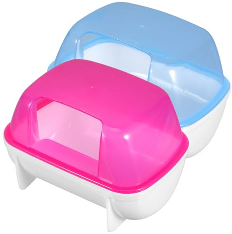 Chinchilla Sand Bath House for Small Pets, Detachable Plastic 2 Pcs