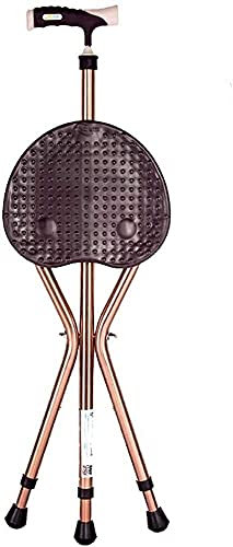 Béquilles Adulte Pliant Canne Siège Combo Portable Canne Tabouret Pratique Pliant Siège avec Béquille 3 Pieds Hauteur Réglable Siège Aluminium Bâton De Marche pour Personnes Âgées