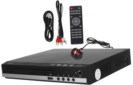 High-definition Dvd Player Mini Portable Black Abs for Tv | Compact Travel Use, Dvd Playback, User-friendly Audio and Disc Compatibility