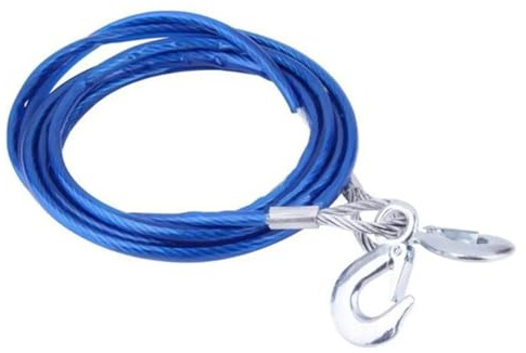 Cinghia di Traino Fune del verricello Auto Car Veicolo Barca Filo di Acciaio Fune da Traino Cavo d'Acciaio di Emergenza Cinghia da Traino Linea di Traino con Gancio 5 TON 4m