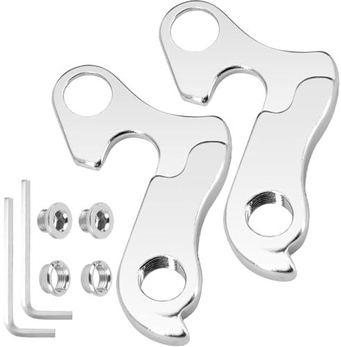 wilcractk 2 Pièce Patte de Derailleur, Patte de Dérailleur Vélo, Dérailleur Arrière, Crochet Arrière vélo GH-011, Remplacement Crochet Arrière vélo pour VTT, vélo de Course, vélo de Randonnée (Argent)