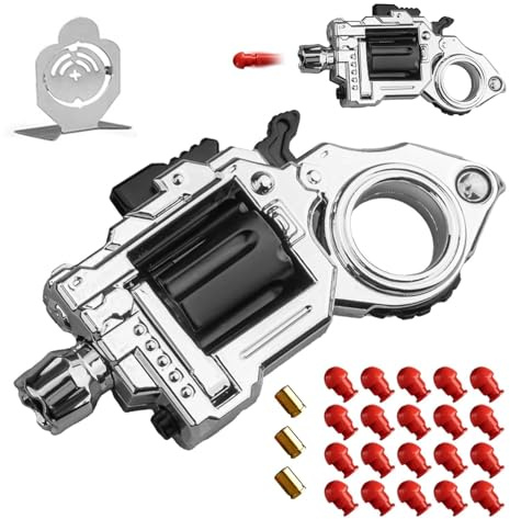 HNSYPX Legierung Fidget Soft Bullet Guns Toy Revolver Stil +20 Soft Bullet,Kreativ Spielzeugpistole Multifunktion EDC 8-10m Reichweite,Spielzeug Waffen Modisch Tragbar Dekompression